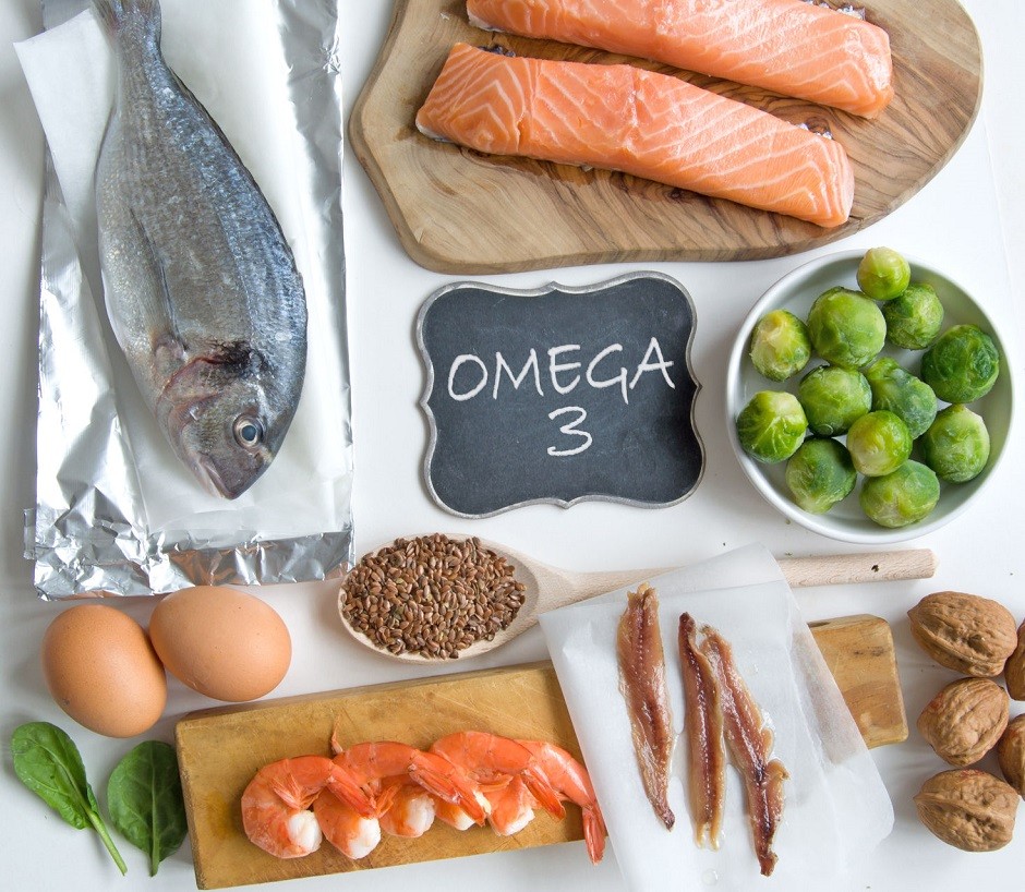 58035745 - collection of foods high in fatty acids omega 3 including seafood, vegetables and seeds